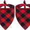 2 Pack Dog Bandanas Christmas Classic Buffalo Red Plaid Pet Scarf Triangle Bibs Kerchief Pet Costume Outfit Accessories for Small Large and Large Dogs Pets (Red + Red Plaid, Small)